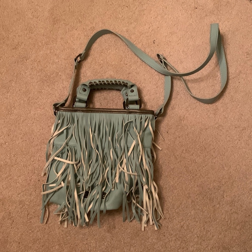 Steve Madden light blue and white Cross body purse